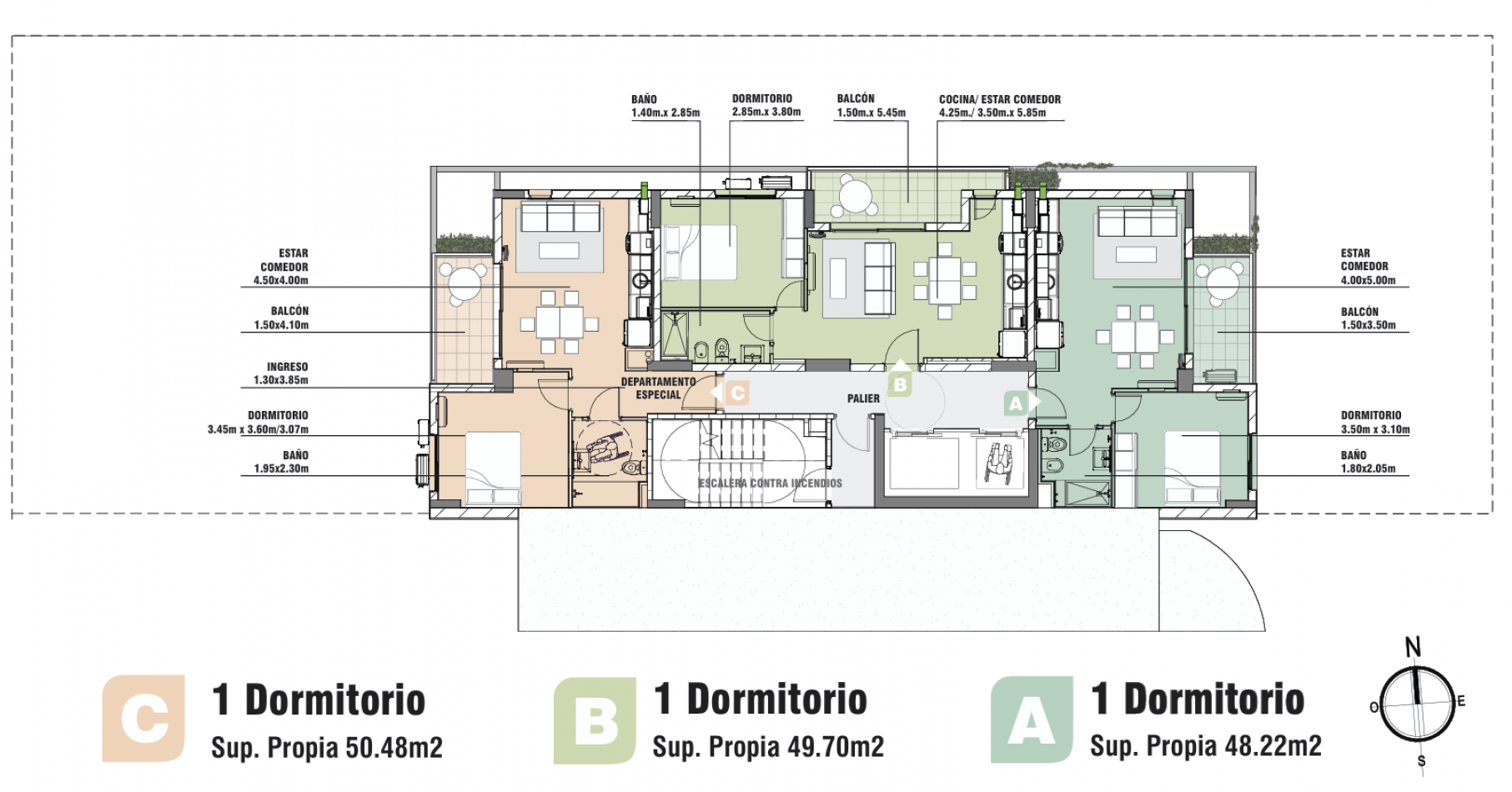 Departamentos de 1 y 2 dormitorios en venta, edificio Sauce 46 en el barrio Constituyentes, Santa Fe